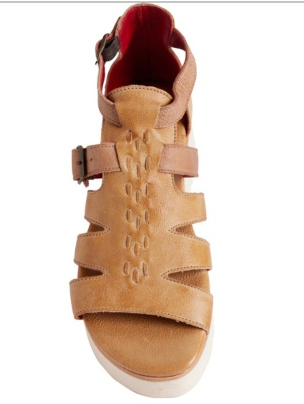 Bed|Stu Ada Leather Platform Sandals In Cashew Oats Rustic Size 8